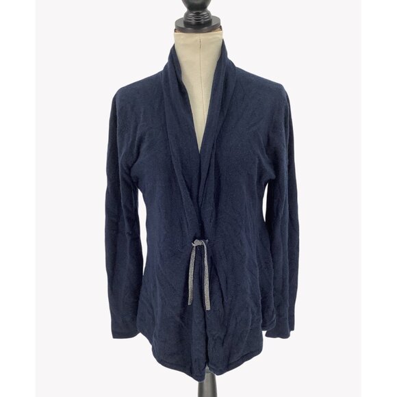 Neiman Marcus Sweaters - Neiman Marcus Cashmere Collection Navy Cardigan Sweater XL Womens Shawl Collar